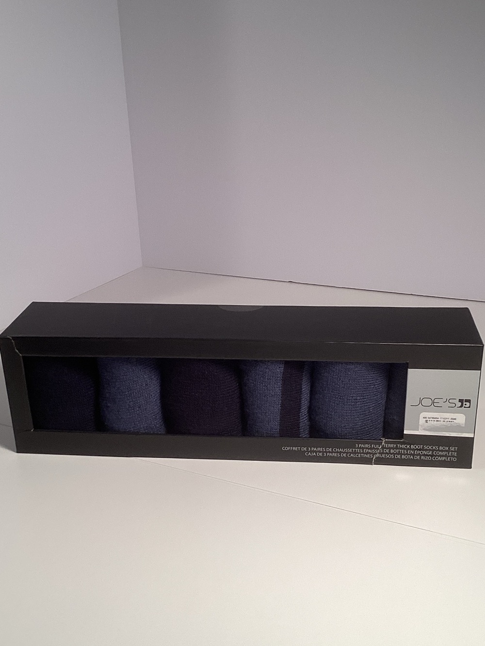 Joe's Jeans Men's 3-pack Thick Boot Socks Dark Navy & Indigo Socks NWT Box Set